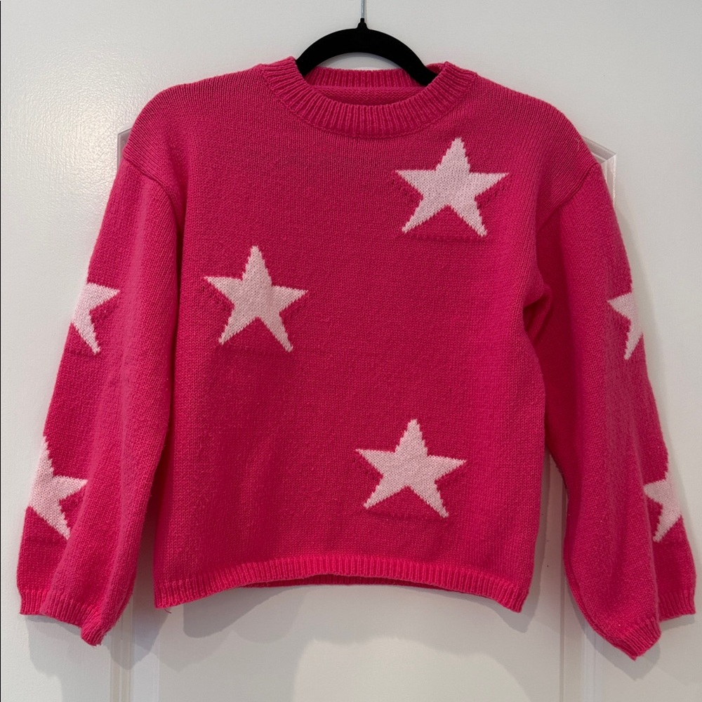 SHEIN Pink Star Pattern Sweater